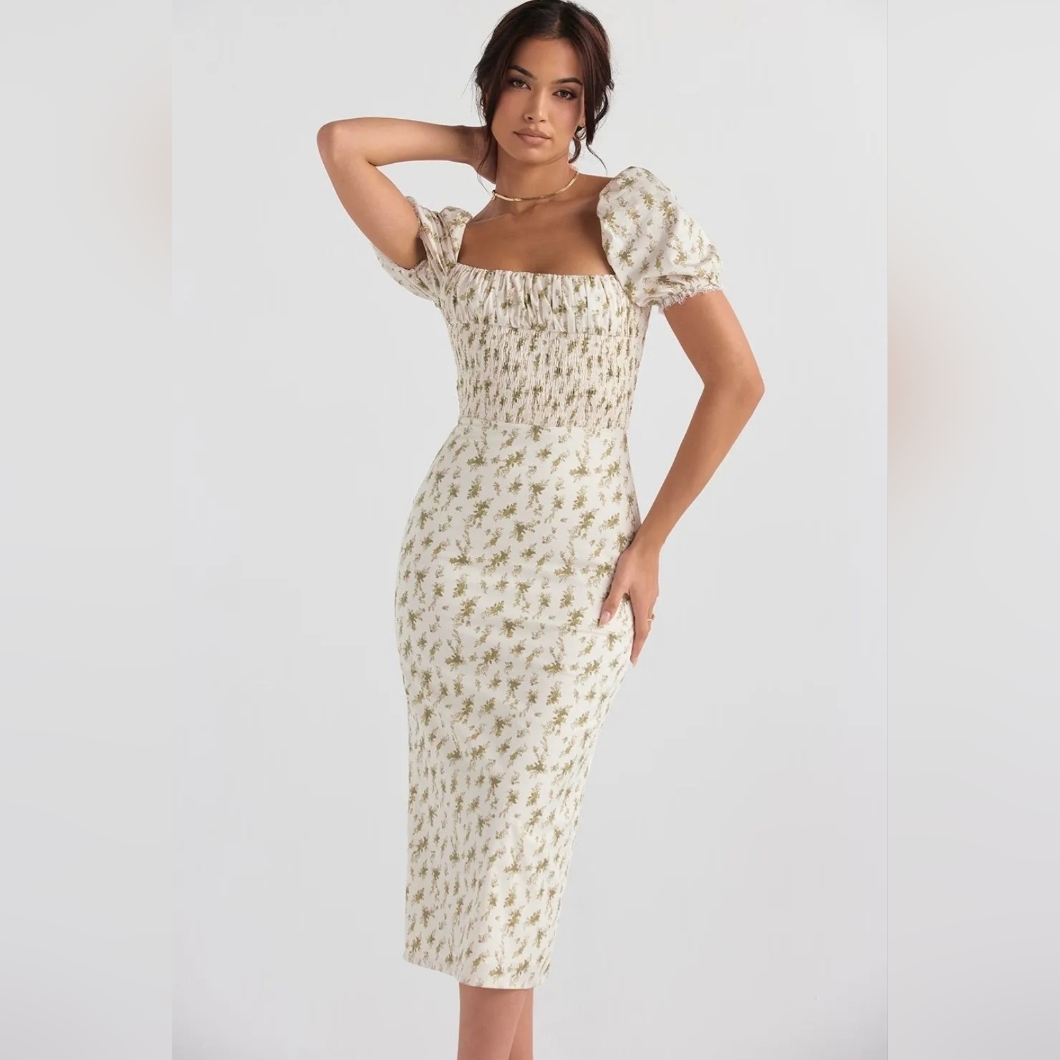 House Of Cb Bellucci Garden Print Shirred Sundress